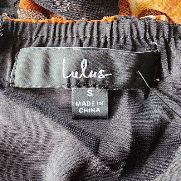 NEW Lulus Womens Small Dress Charming Vision Black Floral Swiss Dot Lurex Halter - Picture 6 of 12